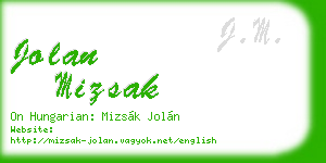 jolan mizsak business card